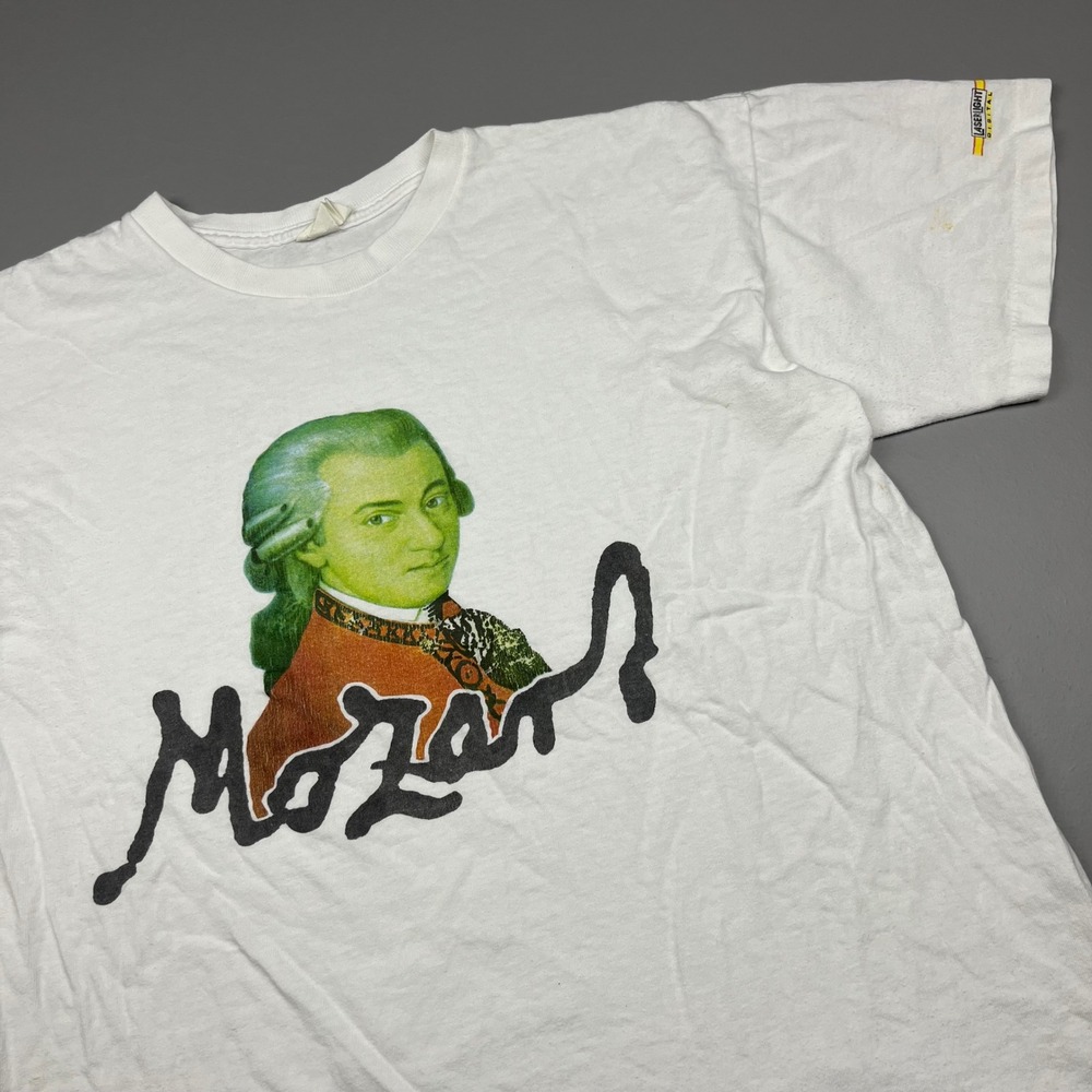 Laserlight Digital Mozart T-Shirt Mens XL White Vintage Graphic Tee 90s Composer